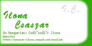 ilona csaszar business card